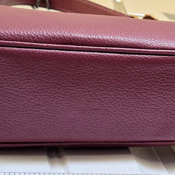 Coach Raspberry Pebbled Leather Shoulder Bag - Picture 4 of 6